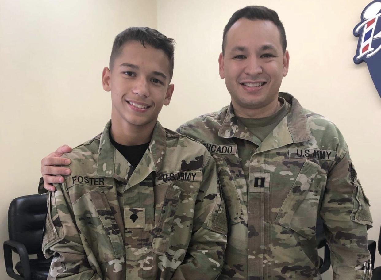 Diego Mercado likes to wear a military uniform just like his father, Jason Mercado. The police were called to their home last Sunday by concerned neighbors. (Photo: Courtesy of Jason Mercado)