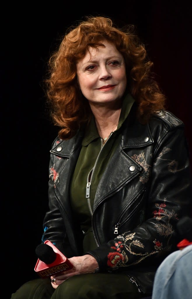Oscar-winning actress Susan Sarandon addressed the crowd at the “Millions March for Palestine” in NYC’s Washington Square Park where she urged attendees to disrupt “the narrative of the powerful.” Getty Images