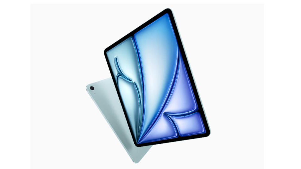 國內三大電信開賣M4版iPad Pro及M2版iPad Air，其中iPad Air搭配指定資費可0元帶回家。圖為iPad Air。蘋果提供