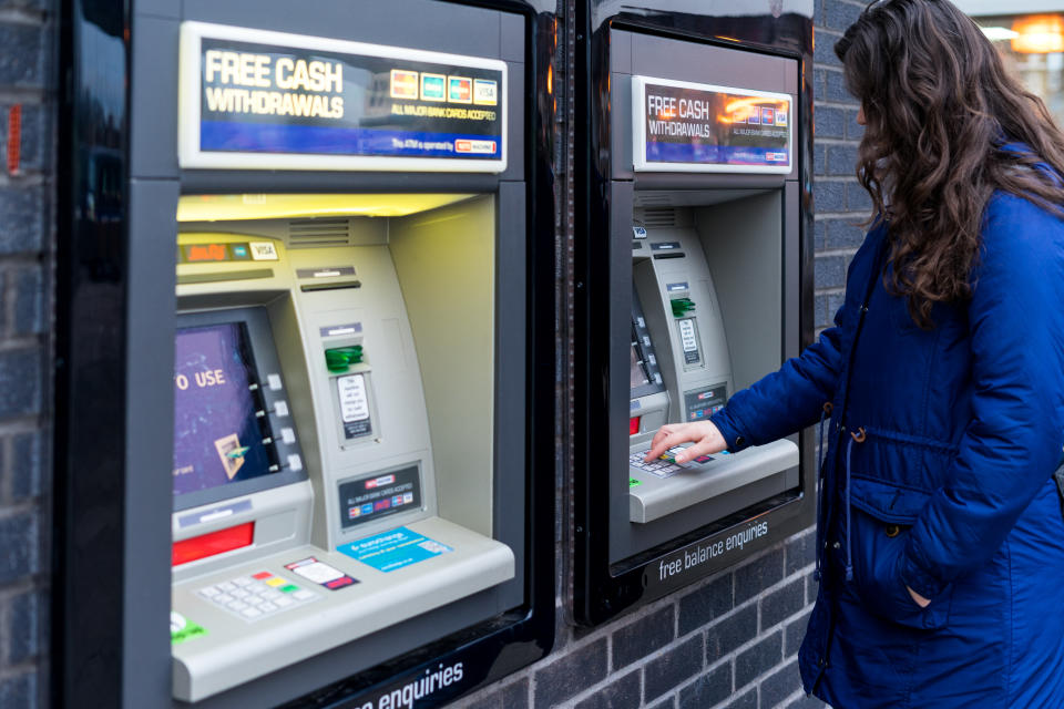 Which? found that 12,178 free-to-use ATMs were axed in the UK since 2018. Photo: Getty