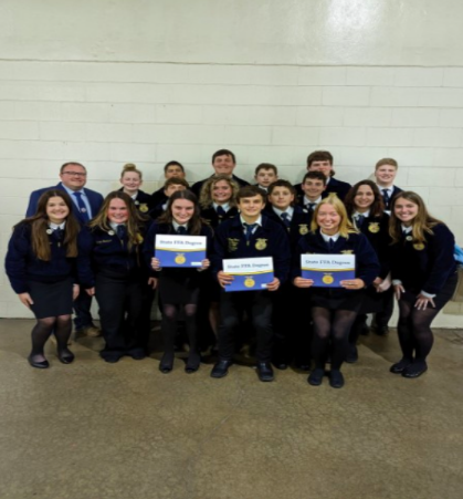 Pictured is the Smithville FFA with its State Degree.