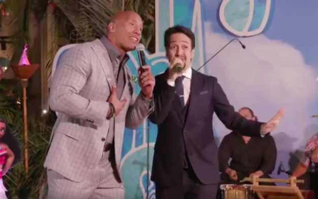 Dwayne Johnson and Lin-Manuel Miranda at the 'Moana' premiere (Photo: Twitter/Disney News Latino)