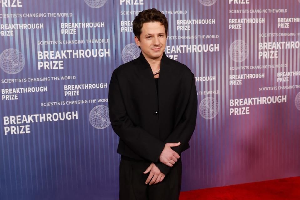 Charlie Puth attends the 2024 Breakthrough Prize Ceremony in LA on April 13, 2024. Getty Images