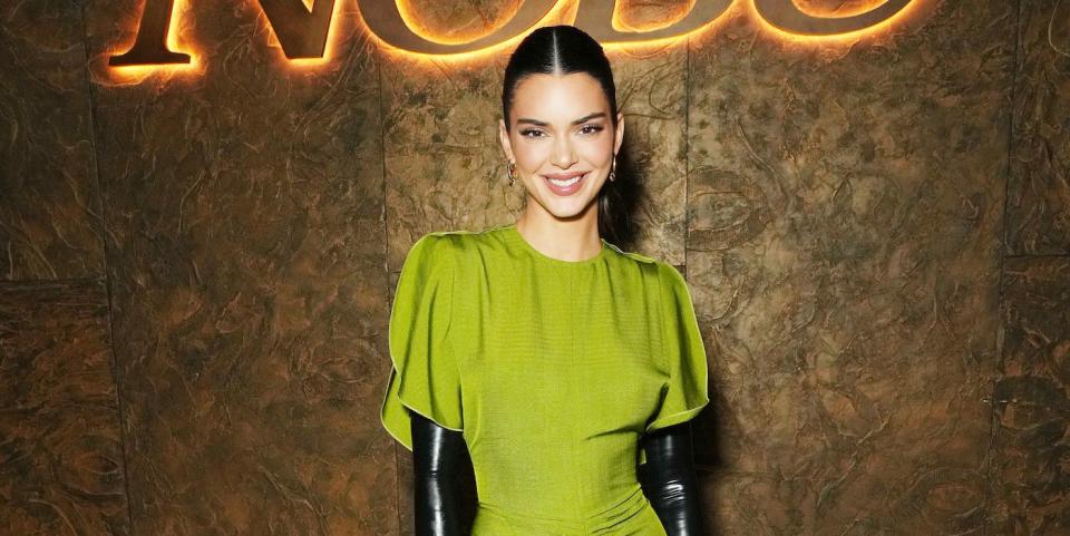 dubai, united arab emirates january 20 kendall jenner attends the star studded sake ceremony hosted by nobu matsuhisa and meir teper to inaugurate the grand opening of nobu dubai, at atlantis the palm on january 20, 2023 in dubai, united arab emirates photo by kevin mazurgetty images for atlantis the royal