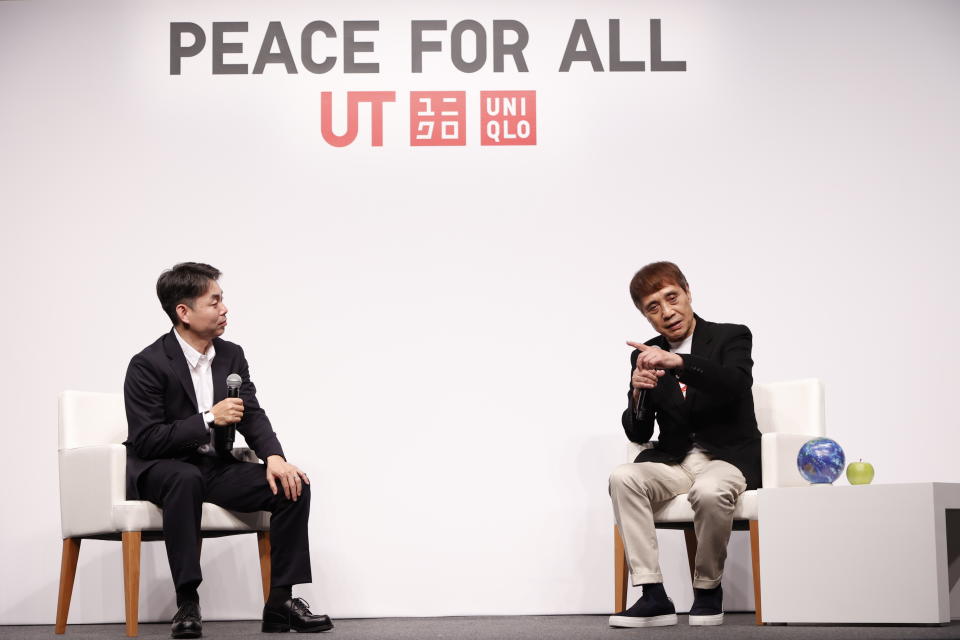 Koji Yanai and Tadao Ando launch Uniqlo’s Peace for All initiative - Credit: courtesy