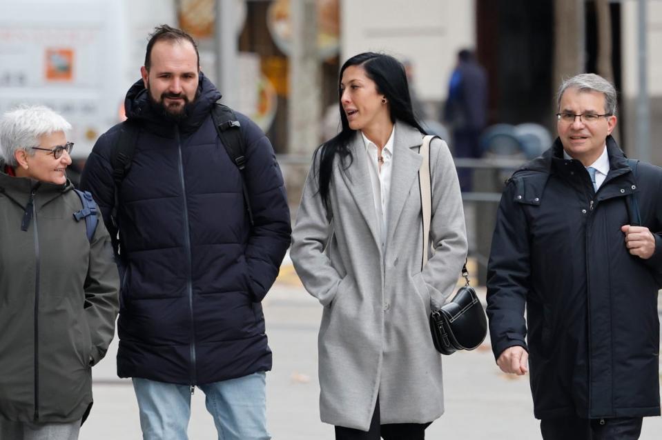 Hermoso arrived at the court alongside her lawyers (EPA)