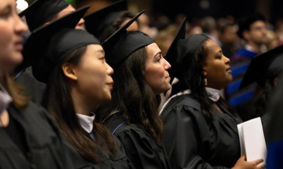 Students of Southwestern Baptist Theological Seminary graduate on Friday, May 5, 2023, in Fort Worth.