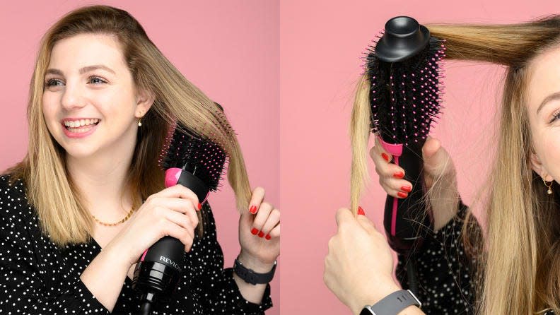 Get your hands and hair on the Revlon One-Step Hair Dryer and Volumizer.