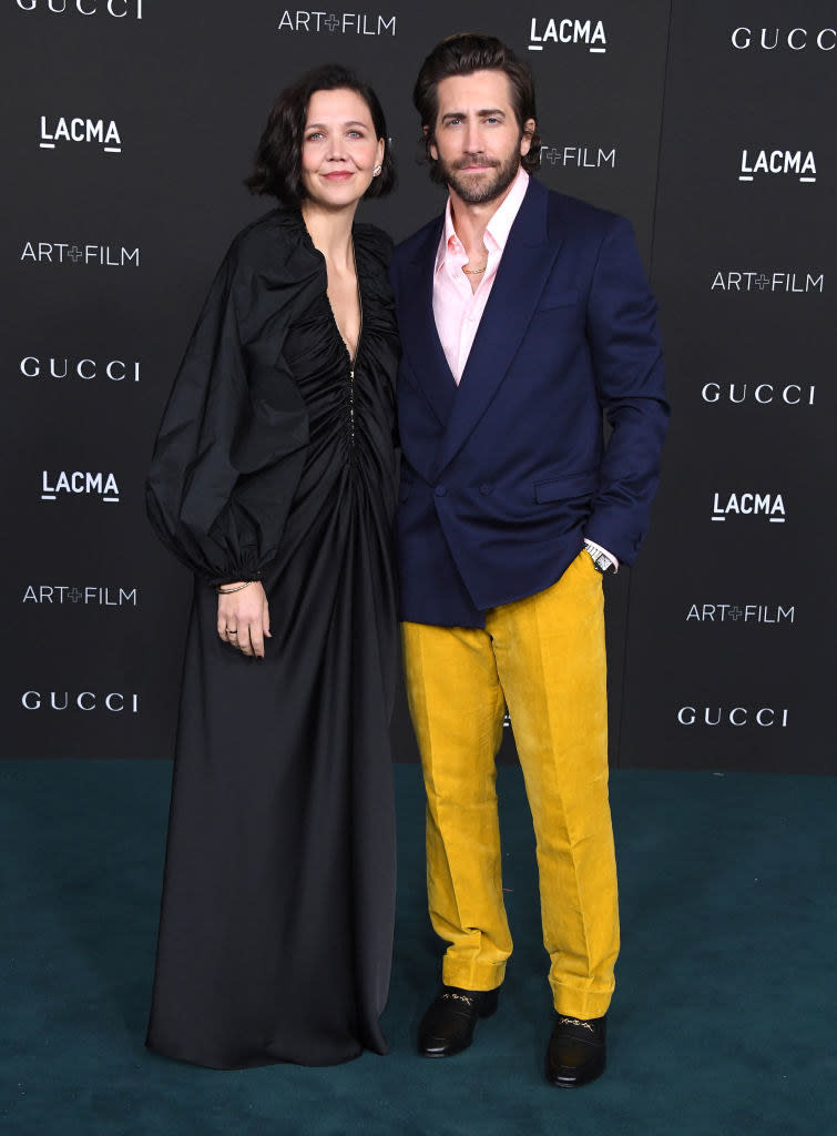 Maggie and Jake Gyllenhaal on a red carpet