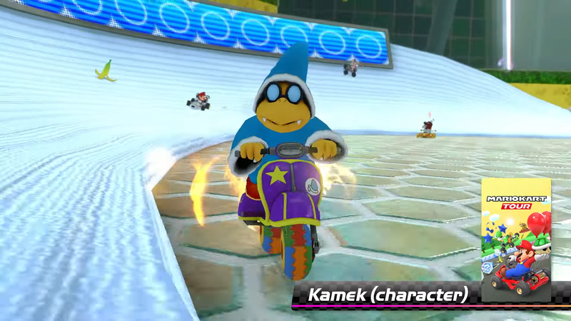 Kamek in Mario Kart 8 Deluxe for Switch, who will be available in wave 5.