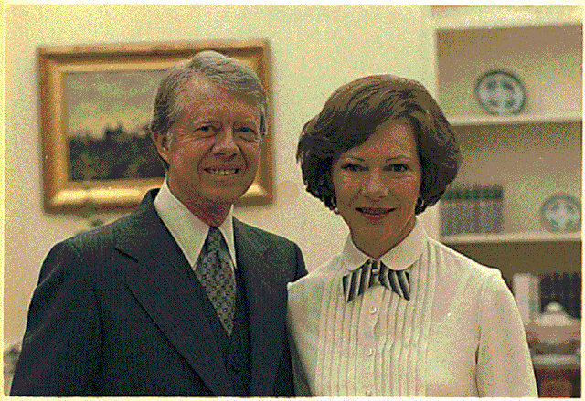(Photo courtesy of the NARA) Portrait of Rosalynn Carter and Jimmy Carter. (November 17, 1978)