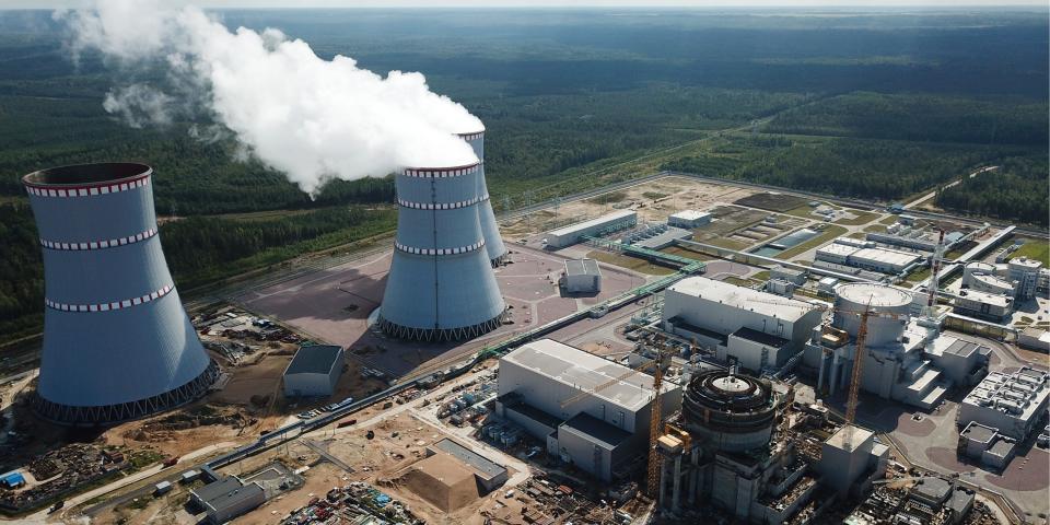 LENINGRAD REGION, RUSSIA - AUGUST 22, 2019: An aerial view of the Leningrad Nuclear Power Plant in the town of Sosnovy Bor on the southern shore of the Gulf of Finland. Peter Kovalev/TASS (Photo by Peter Kovalev\TASS via Getty Images)