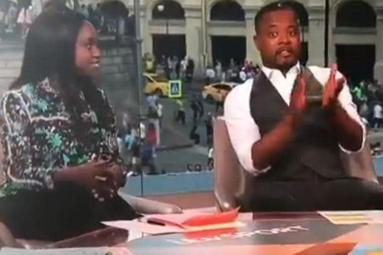 Patrice Evra accused of being 'utterly patronising' as he APPLAUDS co-pundit Eni Aluko for her analysis