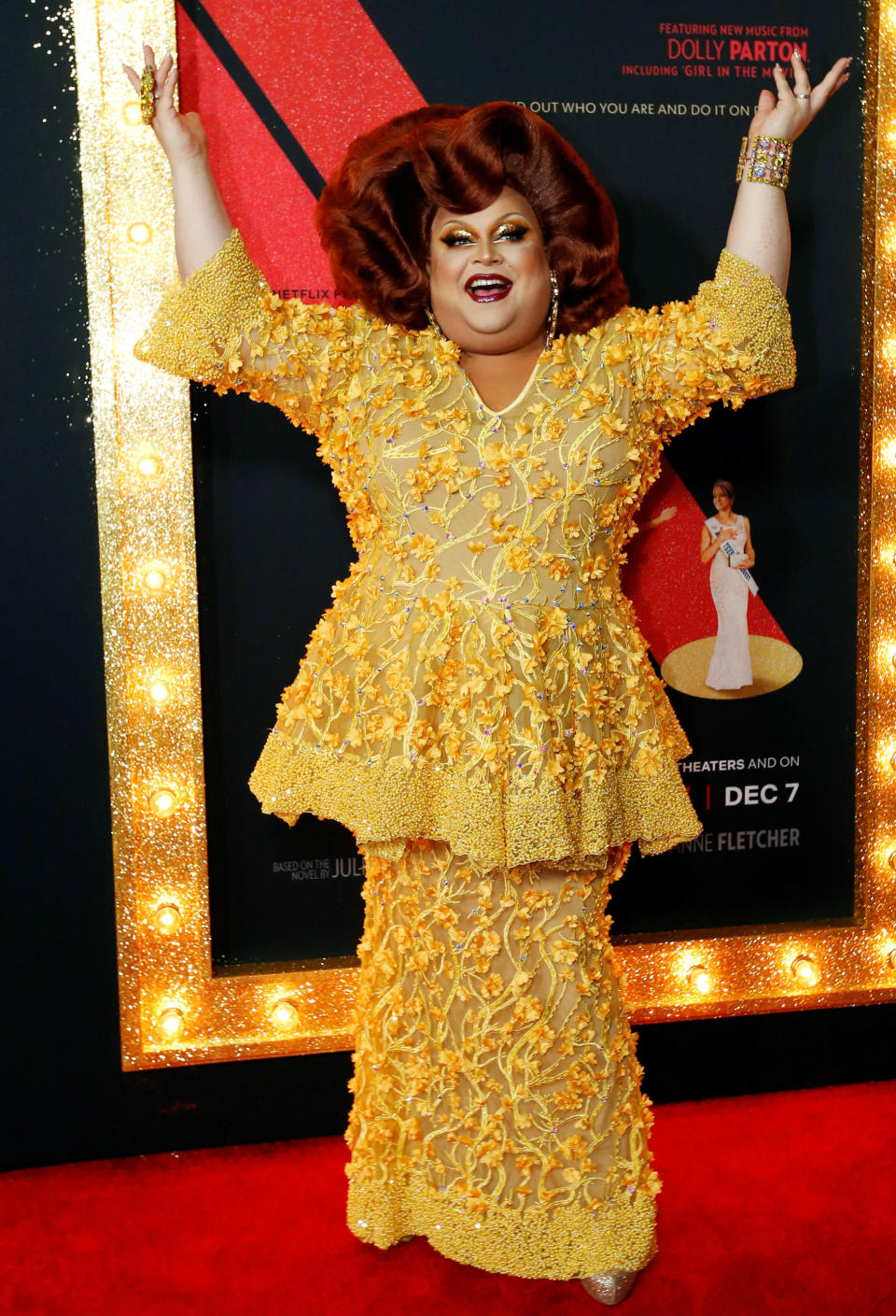 <p>Ginger Minj es otra de las<em> drag queen </em>que salen en la mencionada comedia. Su <em>outfit</em> tampoco pasó desapercibido en la alfombra roja. (Foto: Reuters / Mario Anzuoni). </p>