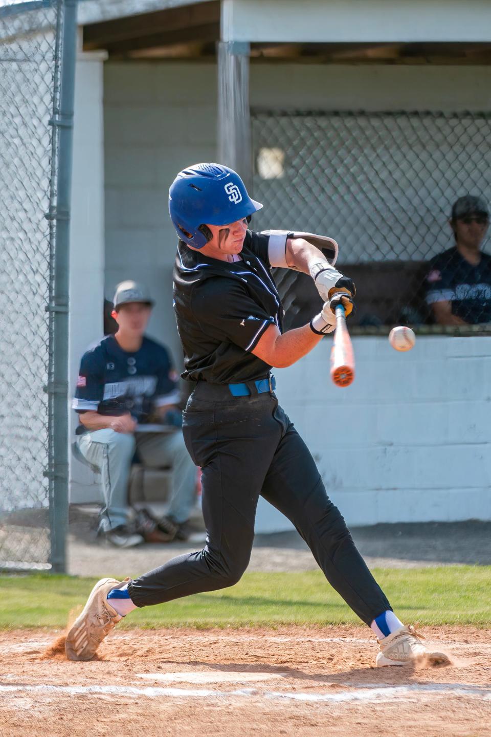 Stephen Decatur’s Waylon Hobgood of Stephen Decatur belts a grand slam to take the lead during their match up against Marriotts Ridge in the 3A quarterfinal. Stephen Decatur went on to win 9-3.