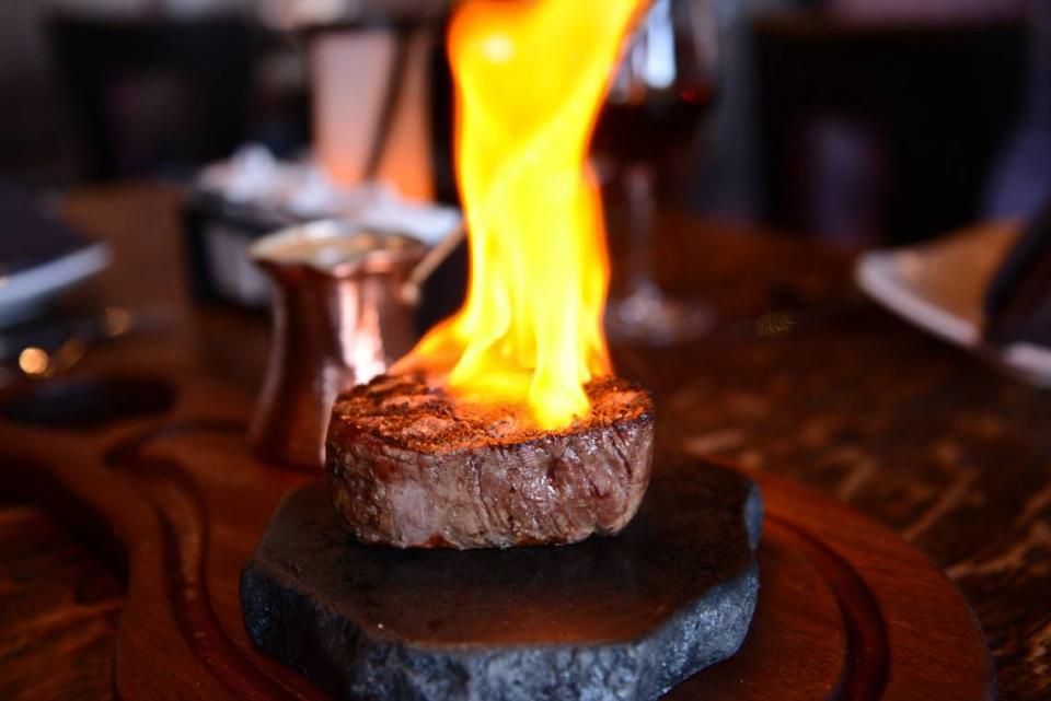 A popular entree at Barbacoa, the “Hot Rock” filet mignon also will be served at Coa Del Mar.