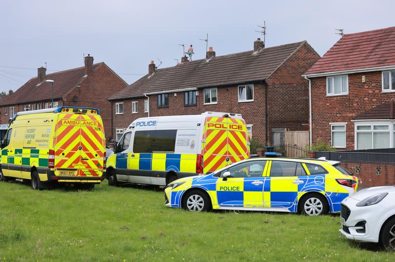 Emergency services at the scene in Hebburn