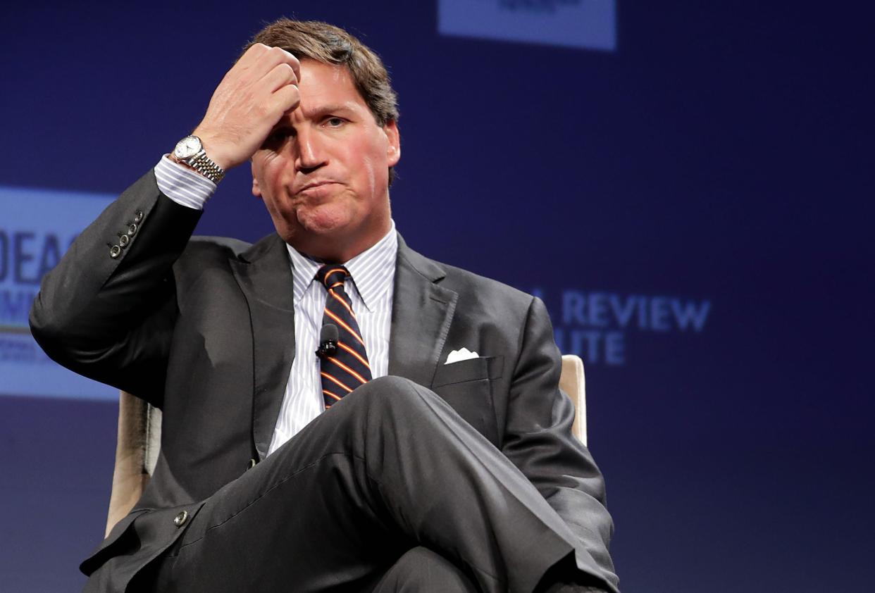 <p>Commentator Tucker Carlson has embraced Trumpist far-right election conspiracies</p> (Getty Images)