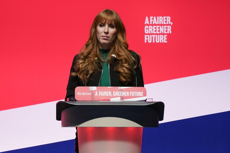 Labour Party deputy leader Angela Rayner speaks at the conference (Getty Images)