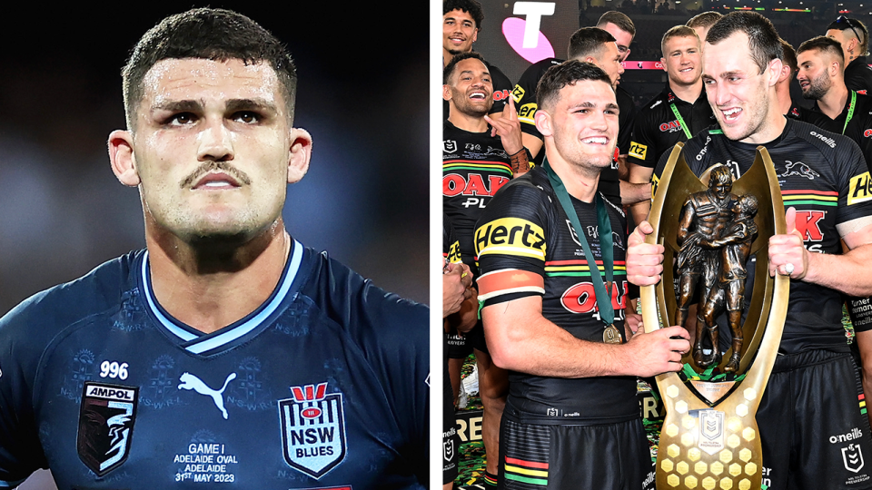 Nathan Cleary (pictured) will miss the State of Origin series after a hamstring injury. (Getty Images)