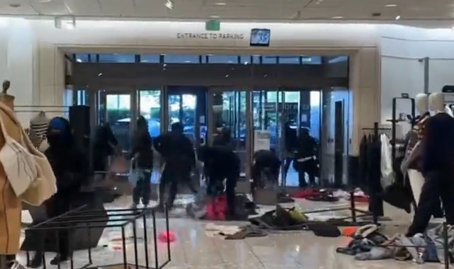 LAPD video shows security officer attacked with bear spray at Westfield Topanga  Mall during flash mob theft