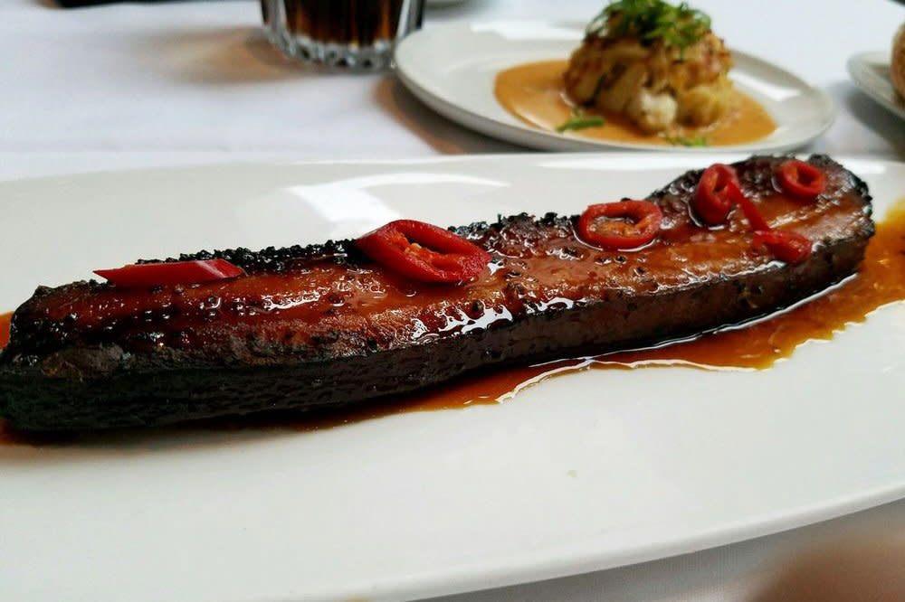 Thick Cut Bacon Au Poivre at Del Frisco's Double Eagle Steak House in New York