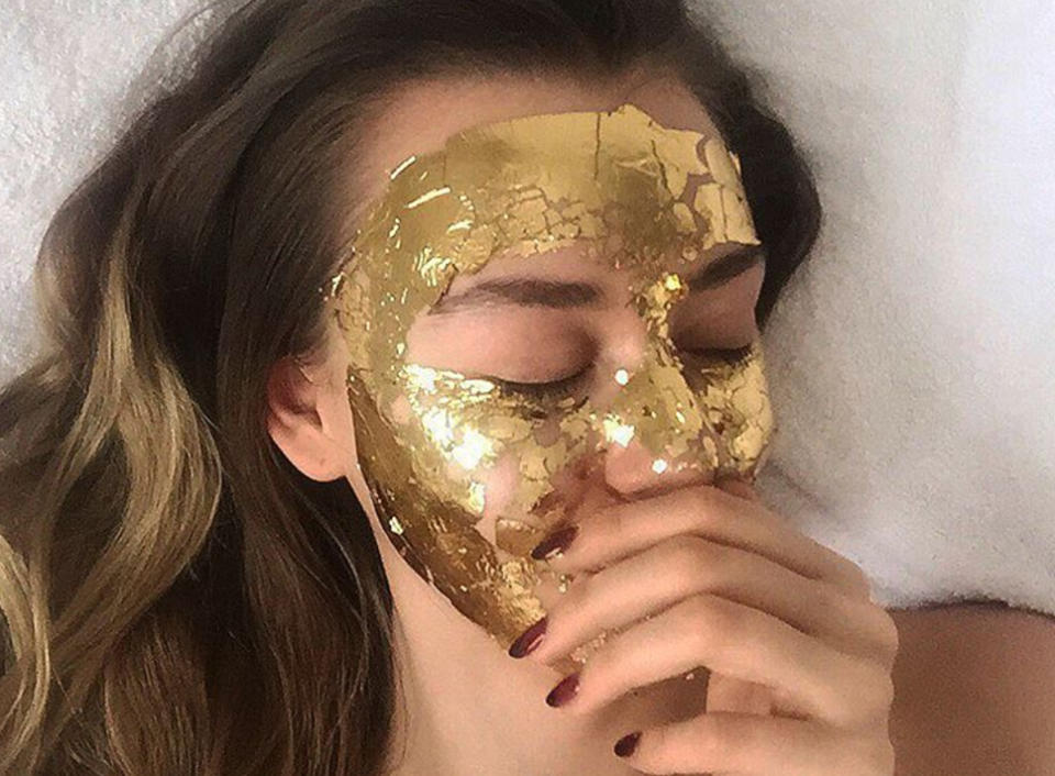 Gold face mask