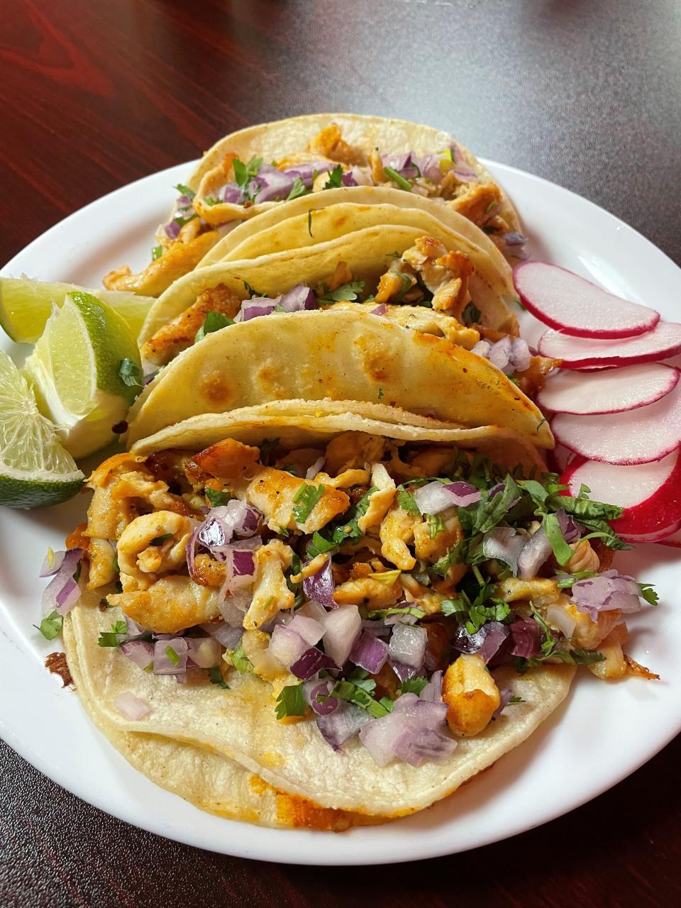 An order of chicken tacos at Mayan Restaurant in Asbury Park.