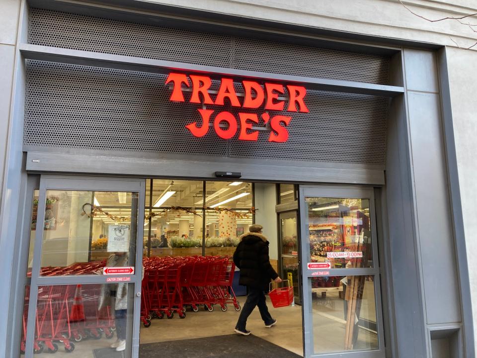 The outside of a Trader Joe's store.