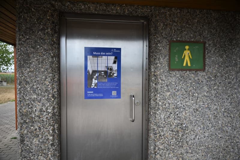 "Is this really necessary?" asks a new series of posters in Germany showing an original photo of a filthy motorway toilet. Marius Bulling/dpa