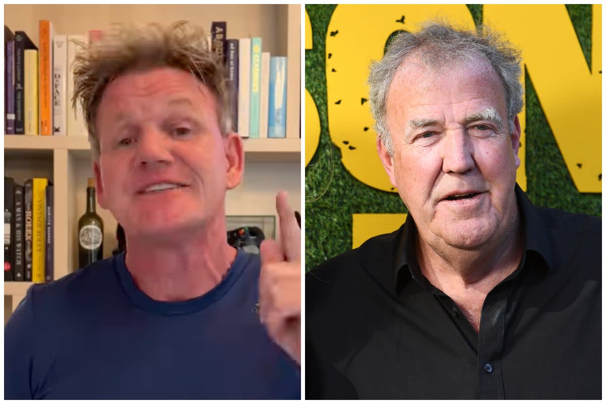 Celebrities including Gordon Ramsay and Jeremy Clarkson offered advice to youngsters collecting results on Thursday  (ES Composite)