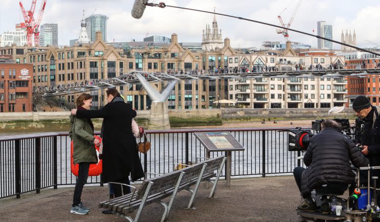 On set with Love Actually - Credit: WENN