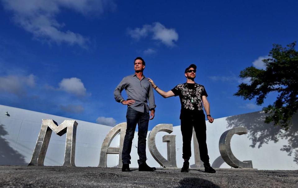 Bob Zangrillo and Tony Cho at their Magic City Sculpture Garden on November 29, 2016, they were the masterminds of a new innovation district underway in Little River.