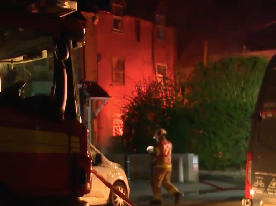 Firefighters tackled a huge blaze at a substation in Northampton, which resulted in power cuts for thousands of homes (ITV News Anglia)