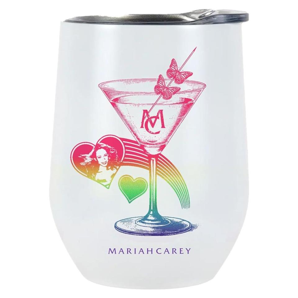 rainbow and white mariah carey tumbler