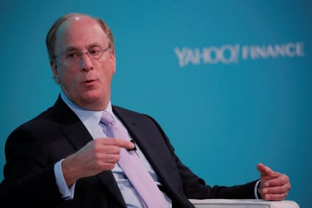 Larry Fink, Chief Executive Officer of BlackRock, takes part in the Yahoo Finance All Markets Summit in New York