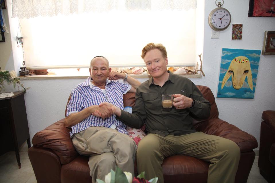<p>I met this man David on the streets of the Old City. He invited me and my camera crew up for a coffee. So we went. #ConanIsrael (Photo: Conan O’Brien via Twitter) </p>