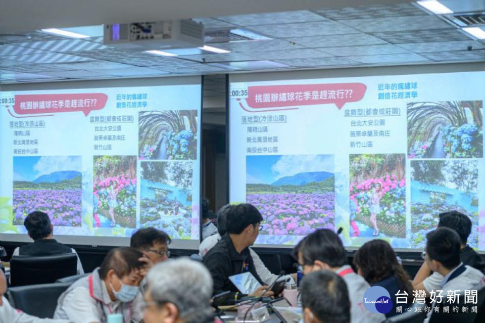 桃園是北台灣繡球盆花的發源地，具觀賞及經濟價值。