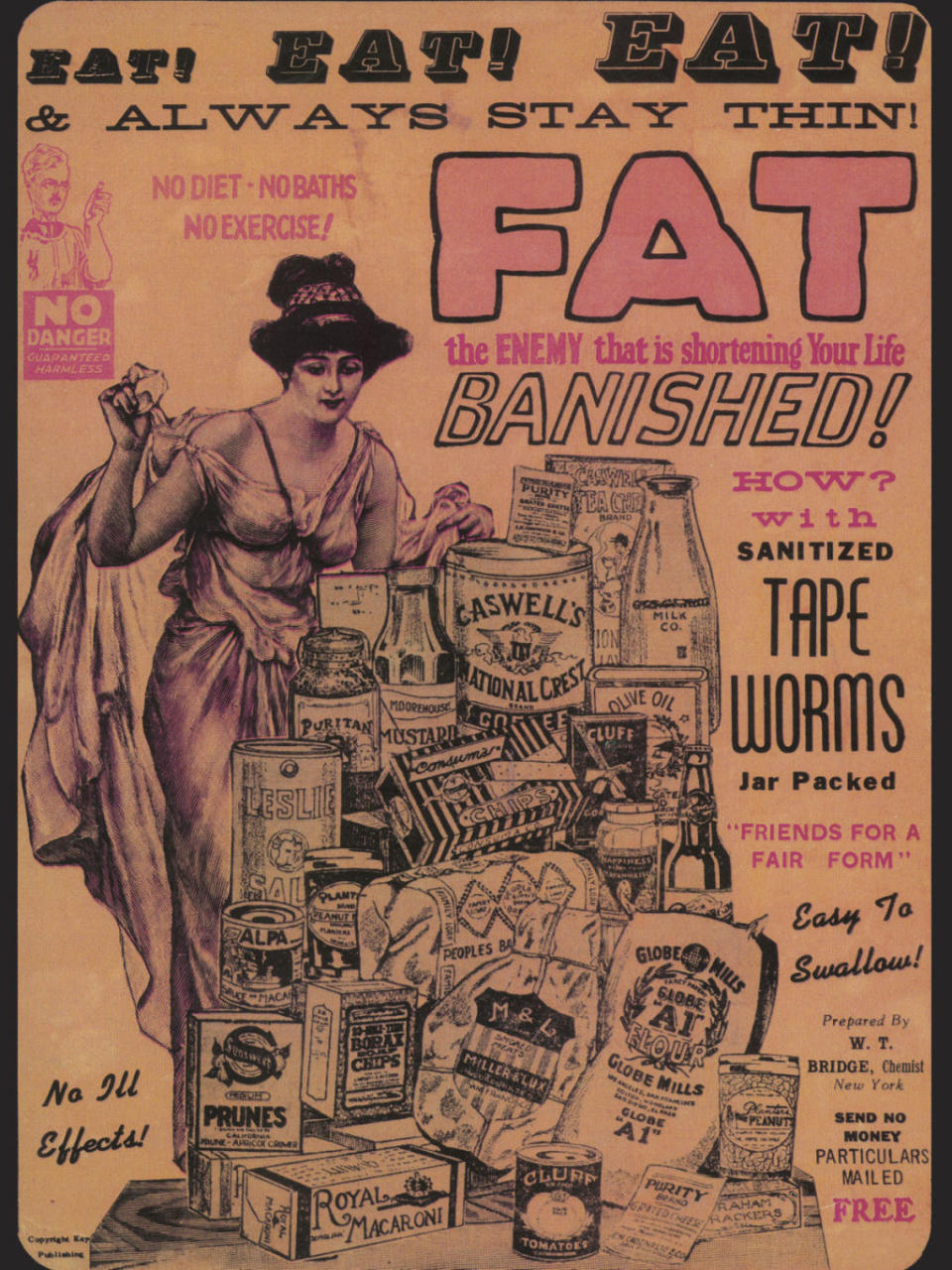 <p>Many women in the 20th century used these "jar-packed, easy to swallow" tape worms to lose weight while continuing to eat whatever they wanted (eek!). While these parasites can cause weight loss, they can also cause a slew of other health problems including bacterial infections, abdominal pain, weakness, diarrhea, and more, according to <a rel="nofollow noopener" href="http://www.webmd.com/digestive-disorders/tapeworms-in-humans#1" target="_blank" data-ylk="slk:Web MD;elm:context_link;itc:0;sec:content-canvas" class="link ">Web MD</a>. Not quite worth it, huh?</p>