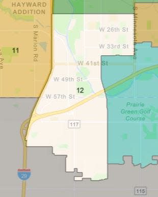 South Dakota Legislative District 12 encompasses south central Sioux Falls.