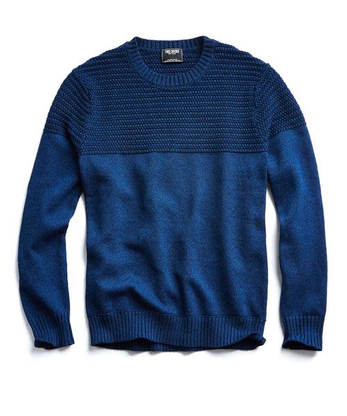 Italian Cotton Textured Crewneck Sweater