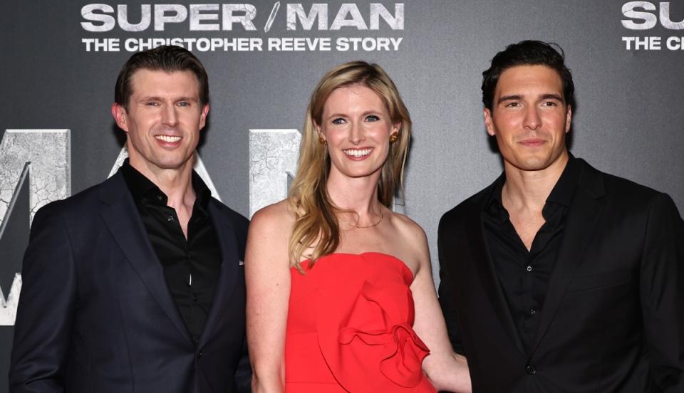 Matthew Reeve, Alexandra Reeve Givens and Will Reeve attend the premiere of 'Super/Man: The Christopher Reeve Story' at the Museum of Modern Art on September 18, 2024, in New York City, N.Y.<p>Jamie McCarthy/Getty Images</p>