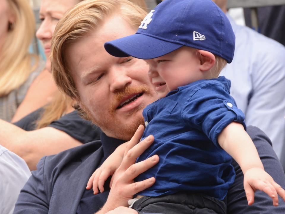 AUGUST 29: Jesse Plemon with son Ennis at mom Kirsten Dunst's Star Ceremony On The Hollywood Walk Of Fame on August 29, 2019 in Hollywood, California.