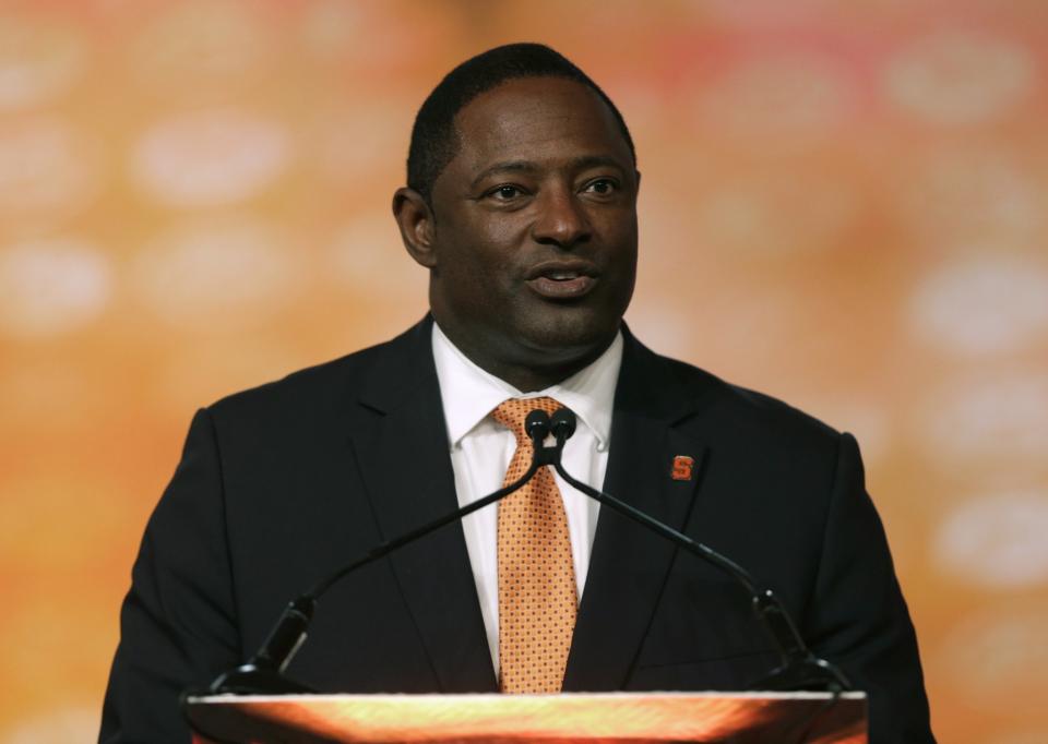 New Syracuse head coach Dino Babers. (AP Photo/Chuck Burton, File)