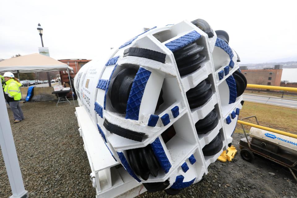 The tunnel boring machine for Newburgh's North Interceptor Sewer Project on January 12, 2023.