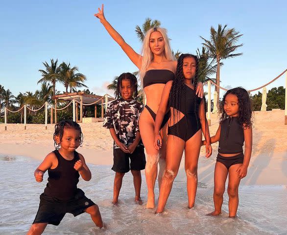 Kim Kardashian Instagram Kim Kardashian, center, and her children