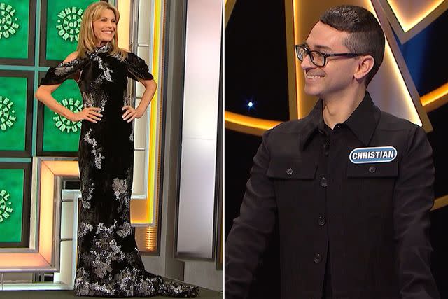 <p>ABC</p> "Celebrity Wheel of Fortune" contestant Christian Siriano designed Vanna White's dress.