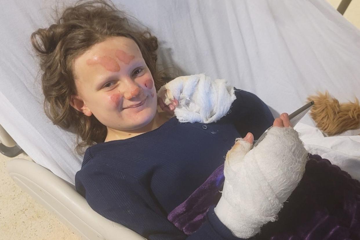 <p>Amy Lynn LaPointe/GoFundMe</p> Violet, the 11-year-old girl who escaped a home explosion and fire in Derry, N.H. on Thursday, April 4