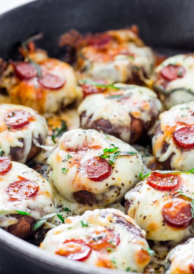 pepperoni pizza stuffed mushrooms