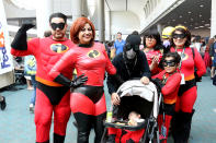 <p>Cosplayers dressed as characters from <em>The Incredibles </em>at Comic-Con International on July 20 in San Diego. (Photo: Angela Kim/Yahoo Entertainment) </p>